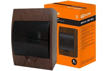 TDM ELECTRIC SQ0901-0020 Бокс ЩРН-П-6 модулей навесной пластик IP41 "Эко" (бук) TDM